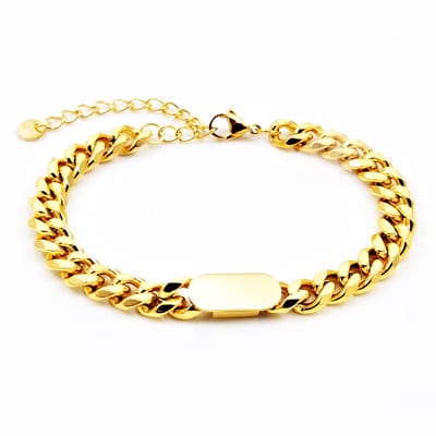 Cubaanse Schakels Armband - ID-armband Vergulde Roestvrij Staal - Heren - Dames