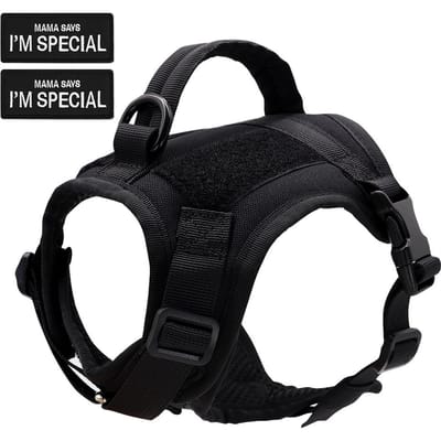 Nylon Kattenharnas Vest met 2 Stickers Militair Tactisch Kattenharnas Met Handvat Katten Kleine Honden Huisdier Training Wandelen Chihuahua Free Size