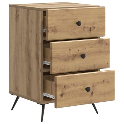 vidaXL - Nachtkastje - Artisanaal - eiken - 43 - x - 41 - x - 66,5 - cm - Bewerkt - hout