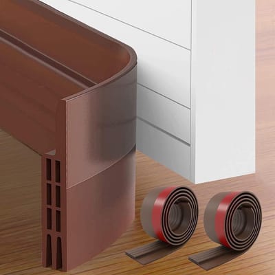 Deur Diepgang Excluder - Weer Strippen Rubber Deur Draft Sweep Stopper - Bruin 2 stks