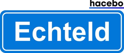 Hacebo - Plaatsnaam Sticker - 29x10 CM - Echteld sticker - Verkeersborden sticker - grappige cadeaus - Echteld