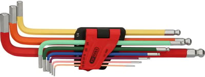 KS TOOLS Kogelkop-binnenzeskant-haaksleutelset extra lang 9-delig Inch - 151.4520