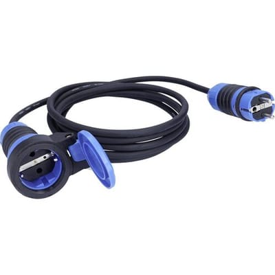 AS Schwabe 62324 Stroom Verlengkabel 16 A Zwart/blauw 50 m H07RN-F 3X 2,5 mm² Met beschermkap