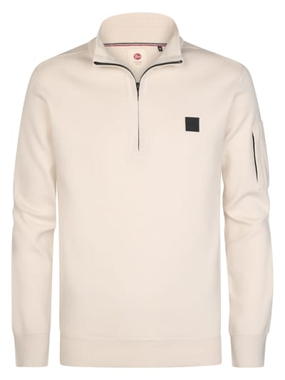 Petrol Industries - Heren Gebreide half-zip sweater stonefield - Wit - Maat XXL