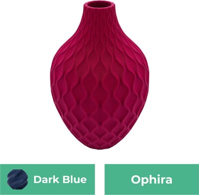 Ophira moderne vaas – Decoratieve vaas - Donker blauw - 3d geprinte vaas – geschikt voor droogbloemen - 20CM