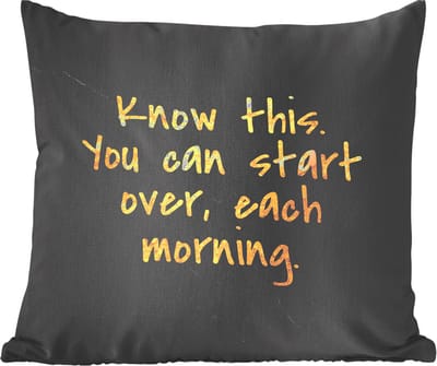 Sierkussens - Kussentjes Woonkamer - 60x60 cm - Quotes - Motivatie - Goud - Marmer