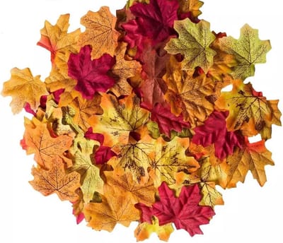 New Age Devi - Herfstdecoratie - 400 stuks - Herfst Esdoorn Bladeren - herfstbladeren 8 x 7cm - gekleurde nep bladeren - 8 gemengde kleuren - herfstkleuren sierbladeren - decoratie herfstblad