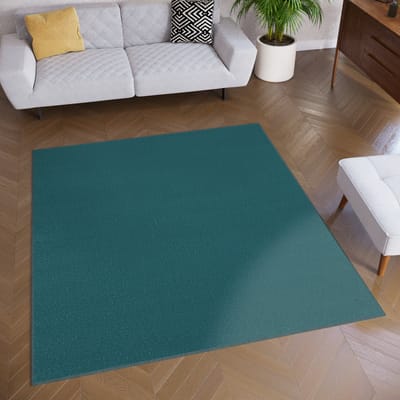 Tapiso Mono Square Vloerkleed Donker Blauw Laagpolig Vierkant Tapijt Maat- 200x200