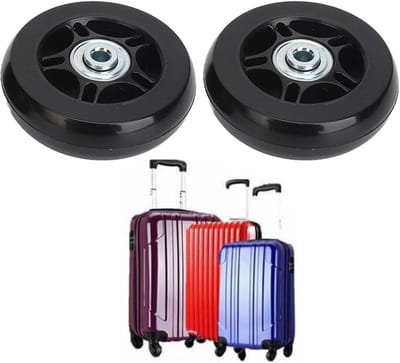 2 Stuks Reservewielen voor Koffer en Bagage - Universele Vervanging in Zwart PU-rubber