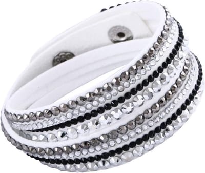 Montebello Armband Agnesia  - PU Leer - Zirkonia - 39cm