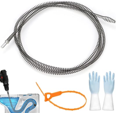 Professionele Spiralen voor Afvoerreiniging - Universele Buizenreiniger met Boorbevestiging, 3 m Lengte, 10 mm Diameter, Ideaal voor Verstoppingen en Onderhoud