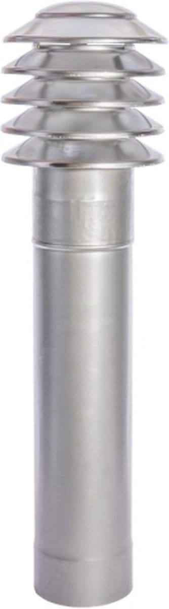 Ventilatieschacht Tilvent 125mm RVS, kap inclusief verlengstuk