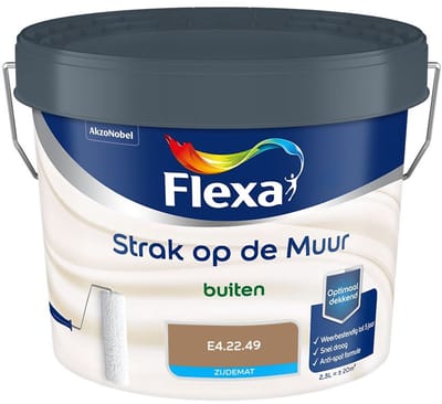 Flexa - Strak Op De Muur Buiten Zijdemat - E4.22.49 - Mengverf - 2,5 L