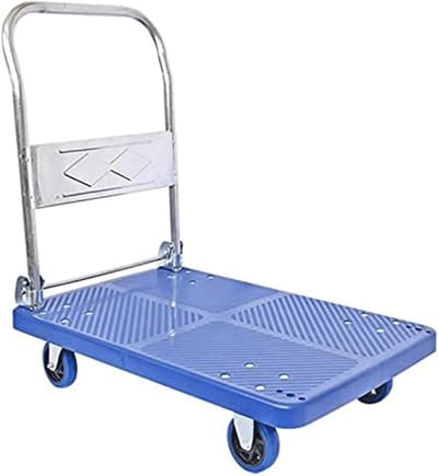 Opvouwbare Transportwagen - Klapwagen Platformwagen - Materiaal Verplaatsen - Stalen Versterkt Platform - 300 kg Draagvermogen - Zwart