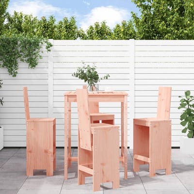 Houten Bar Set - Balkon Meubels - Buiten Eten - Massief Douglas Hout - 5-delig - Natuurlijk