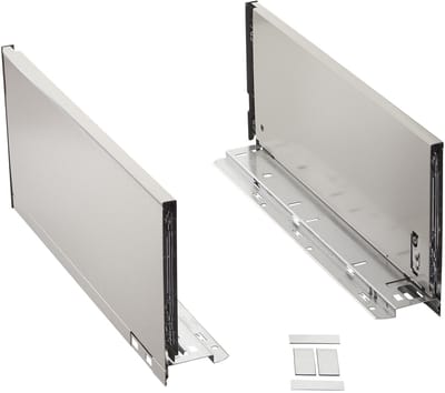 Ladebakken Blum LEGRABOX pure 770C6502I (nominale lengte 650 mm, systeemhoogte C 176,8 mm) Roestvrij stalen ladebak met anti-vingerafdruk incl. afdekkappen