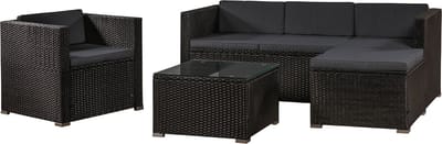 Polyrotan Loungeset Punta Cana L - Zwart
