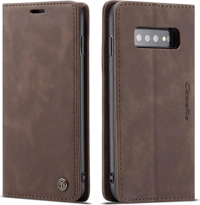 CaseMe Book Case - Geschikt voor Samsung Galaxy S10 Hoesje - Donkerbruin