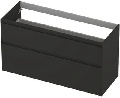 INK - Onderkast 2 Laden Greeploos Gelakt 45gr A-symmetrisch - 1200x450x650 Mm - Mat Antraciet