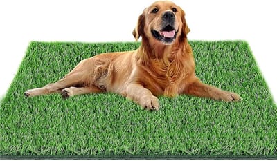 Kunstgras voor honden, professionele hondengrasmat, nepgras met afvoerafvoer, gemakkelijk schoon te maken voor training binnen terras gazondecoratie (XXL: 80 x 130 cm)