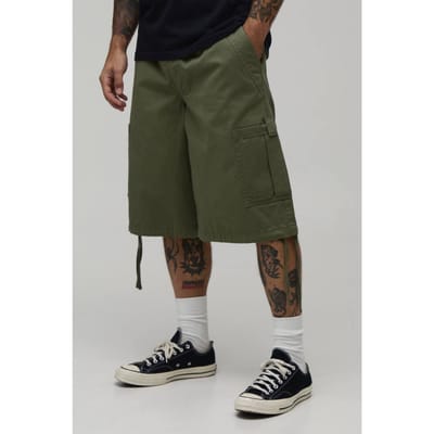 Lange Parachutebroek Met Cargozakken Kort Model | Khaki | Size Small