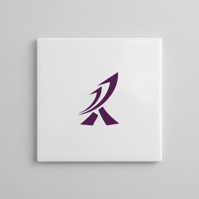 Abstracte Paarse Pijl Tegel – Moderne Minimalistische Wanddecoratie – Keramische Tegel 15 x 15 cm
