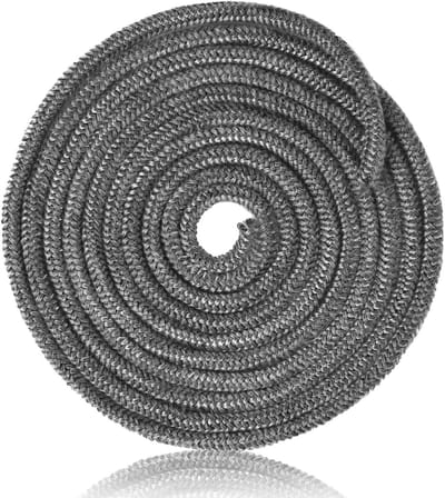 Afdichtingskoord 8 mm x 2,5 m - Vuurvaste afdichtingstape - Kachelafdichtband - Haard-afdichtband - Kachelpijp - Afdichting kacheldeur - Rookoven - Ovenafdichtingskoord