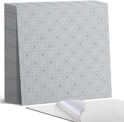 Coloray Plaktegels - Geometrisch patroon met ruiten Zelfklevende Tegels - 20 cm x 20 cm - Blauw Plaktegels - 20 stuks - Vierkant PVC Tegels - Plaktegels Badkamer - Plaktegels Vloer - Vinyltegels Vloer Zelfklevend - Wandtegel Zelfklevend
