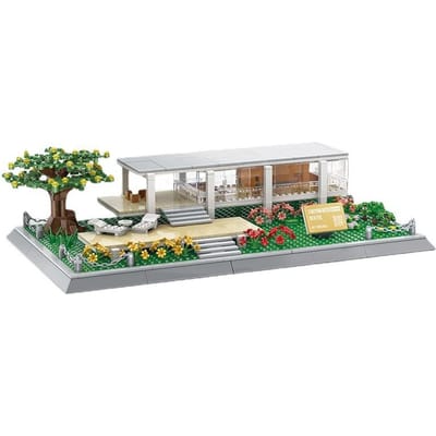 661 STUKS Farnsworth House Bouwstenen VS Architectuur Model Educatief Speelgoed Cadeau Voor Kinderen gray