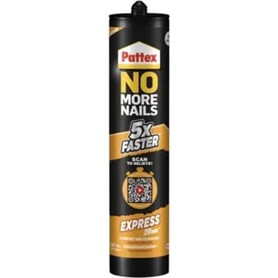 Pattex No More Nails Express 390 g Montagekit & Constructielijm | Snel drogend & geschikt voor Alle Materialen, Omstandigheden en Oppervlakken | Bestand tegen UV-stralen - Bouwkit