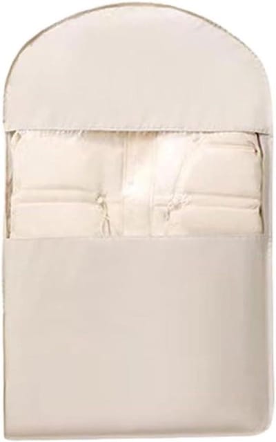 Hangende Kledingtas - Kledinghoes Compressie - Kast Opbergen - Zelfcompressie Rits - 130x58x15 cm - Wit
