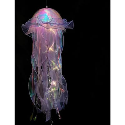 Kleur Kwallen Lamp Lantaarn Decoratieve Lichten Zeemeermin Themafeest Kwallen Licht Lantaarn Meisjes Vrolijk Onder de Zee Thema Verjaardagsfeest Decor paars