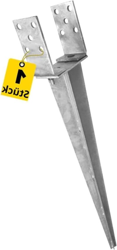 Paalanker Inslag - Steunvoet Paaldrager - Hekken Plaatsen - Verstelbare Breedte - 700 x 65 x 120 mm - Zilver