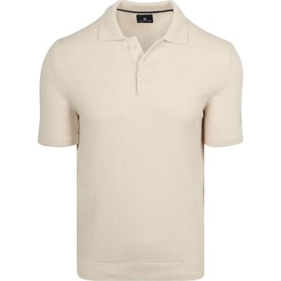 State of Art Polo Knitted Bouclé Ecru - Maat XXL - Heren