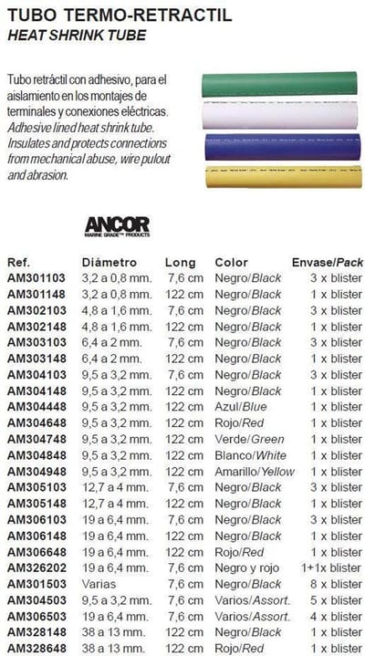 Ancor Lijmgevoerde Krimpkous Zwart 3 x 121 cm