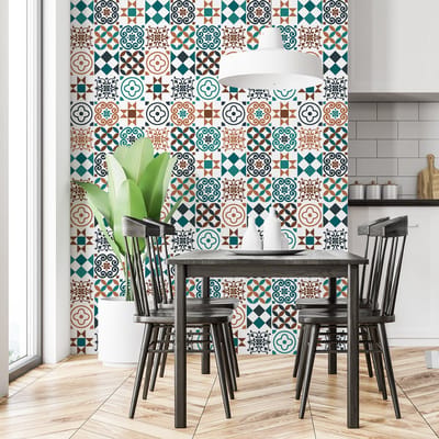 Zelfklevende tegelmuurstickers voor keuken en badkamer - 30 Lucina Azulejo tegelstickers - 30 stickers 20x20cm