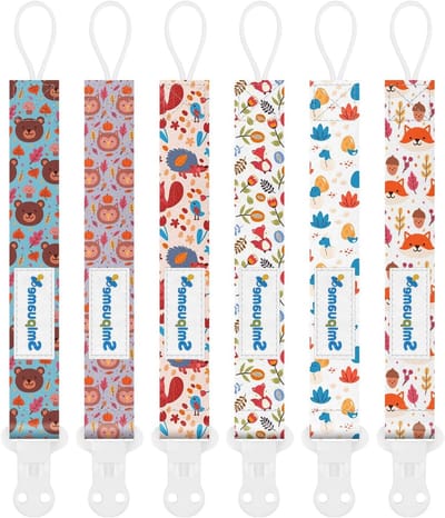 6 Stuks Lichtgewicht Fopspeenketting Clips voor Pasgeborenen - Dierenontwerp, Veilig en Handig