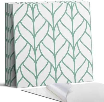 Coloray Wandpanelen Zelfklevend - Bladpatroon in symmetrie Zelfklevende Wandpanelen - 50 cm x 50 cm - Turkoois Wandpaneel PVC - 4 stuks - Bloemen en planten Wandpanelen Zelfklevend - Wandpaneel Keuken - Wandpanelen Badkamer