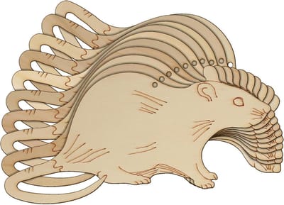 Houten Rat Vorm - Ambacht Dieren - Decoreren Knutselen - Onbewerkt Multiplex - 15 x 30 cm - Natuurlijk Hout