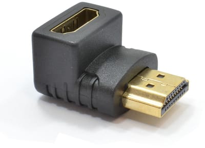 Haakse HDMI adapter - HDMI male naar HDMI female - 90 graden - Connector met hoek - HDMI verlenger - Right angle adapter - Kabel adapter - TV / monitor accessoire - Zwart - Jonyx