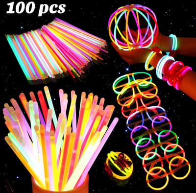 100 Stuks Glow In The Dark Sticks - Glowsticks feestpakket - Glow armbanden - Breaklights - Breekstaafjes - Neon Party Sticks - LOUZIR