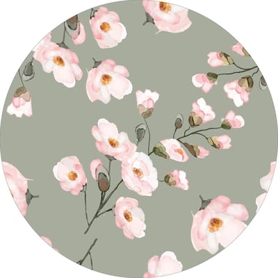 Vinyl | Vloerkleed vinyl rond | Blossom | 95 cm Rond