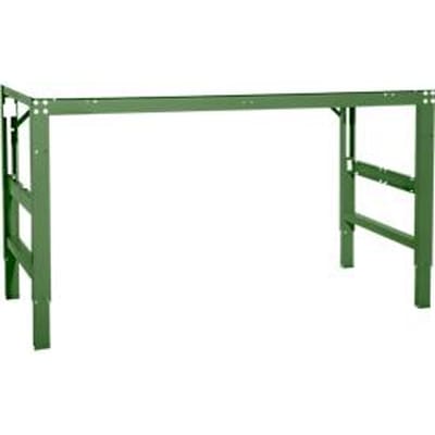 Werktafel Ergo, elektro-hydrauliek, blad melamine, 2500 x 800 mm, resedagroen