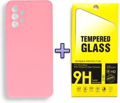 HB Hoesje Geschikt voor Samsung Galaxy A32 5G - Roze + Tempered Glazen Screenprotector - Siliconen Back Cover