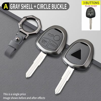 Coque de protection en métal à 3 boutons pour clé de voiture Mitsubishi Evolution Lancer Ex Grandis Outlander Triton Pajero Asx gray