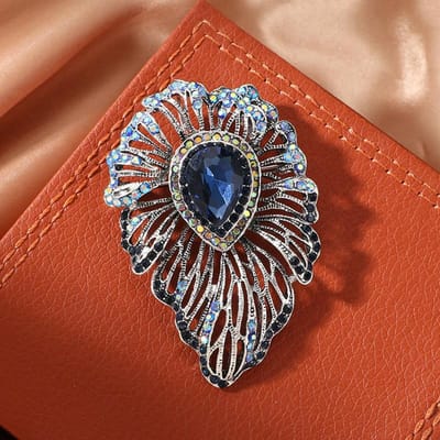 Luxe Vintage Strass Waterdruppel Broche Badges Voor Vrouwen Mannen Retro High-end Kristal Schitterend Banket Feest Speld Corsages black