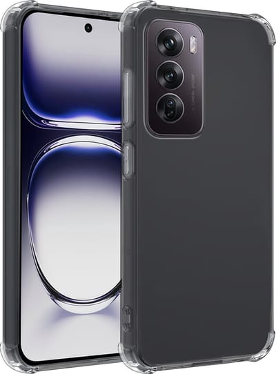 Hoesje - Geschikt voor OPPO Reno 12 - Sterk & Shockproof - Siliconen Shock Case - Hoes Cover - Telefoonhoes - Transparant