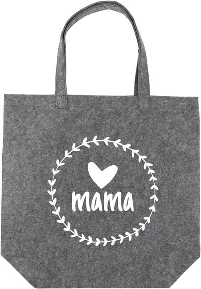 Voor Een FanTAStische Mama - Antraciet Vilten Tas A3 Met Drukknoop - Cadeautje Voor Mama -  Vilten Shopper - Antraciet Vilten Tas Met Hengsels En Sluiting A3 Formaat