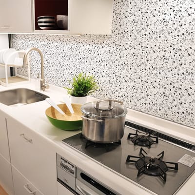 Zelfklevende muurtegelstickers voor keuken en badkamer - 30 Borghi terrazzo tegelstickers - 30 stickers 20x20cm