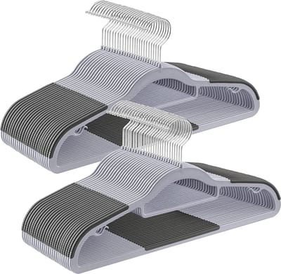 MIRA Home - Kleerhangers - Kledinghangers - Grijs - Kunststof - 50st